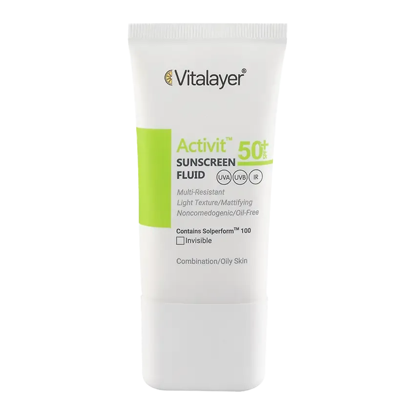 فلوئید ضدآفتاب بیرنگ ویتالیر SPF50 مدل Activit