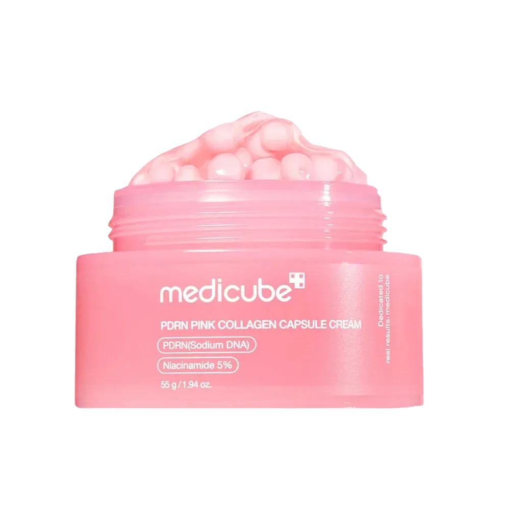 کرم کپسولی صورت مدیکیوب مدل pdrn pink collagen capsule